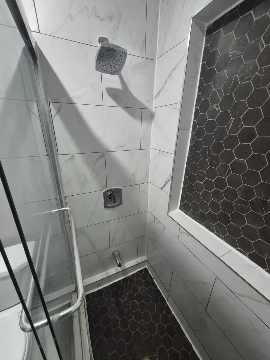 Deep cleaned shower the stains removed